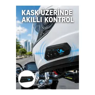 Bluetooth Kask Kulaklığı Intercom 5.0 Bluetooth Android ve İOS Uyumlu Yeni Nesil