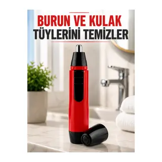 Kulak Burun Tüy Temizleme Makinası Pilli Kırmızı Ergonomik Yeni Nesil