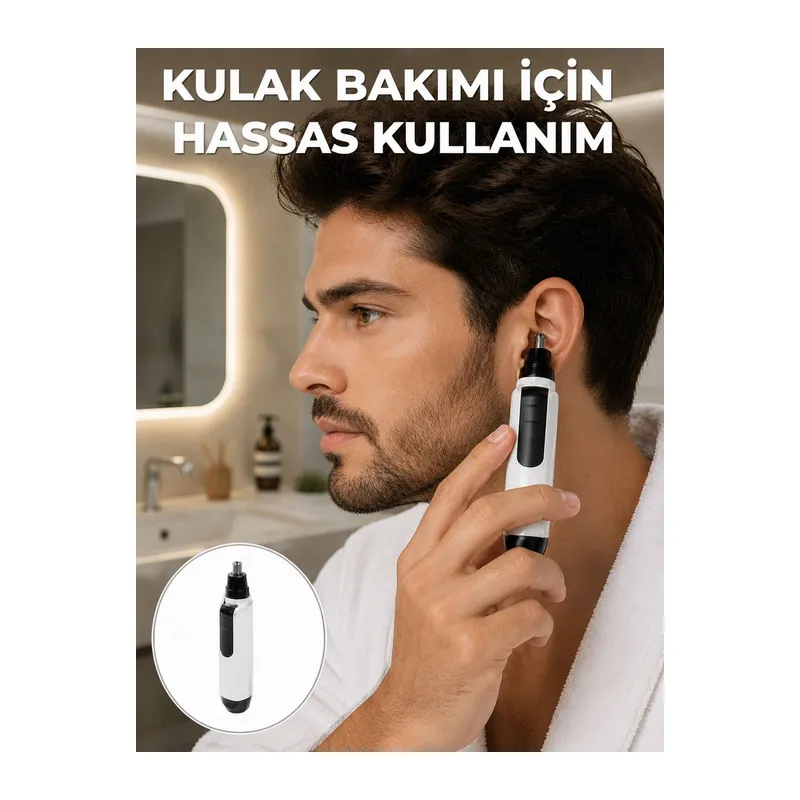 Hassas 3D Bıçaklı Kulak ve Burun Tıraş Makinesi Yeni Nesil