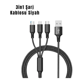 3’ü 1 Arada Hızlı Şarj Kablosu