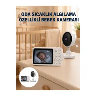 Sıcaklık Sensörlü Güvenli Bebek Kamerası İki Yönlü Ses Yeni Nesil