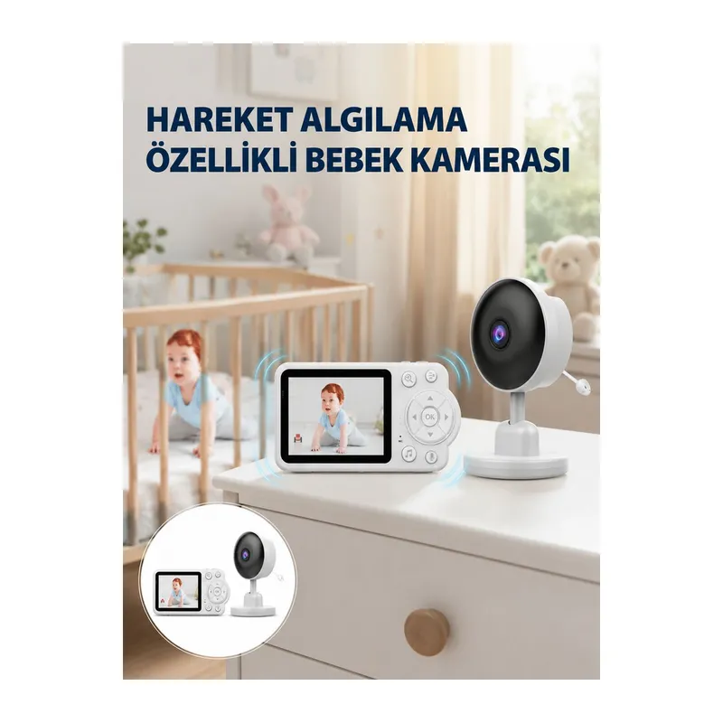 Yakınlaştırma Özellikli Gece Görüşlü Bebek İzleme Kamerası Yeni Nesil