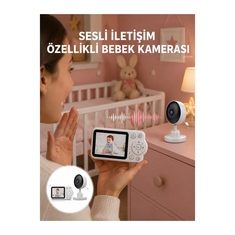 2.8 İnç Ekranlı Bebek Kamerası Gece Görüşlü ve Sesli İletişim Yeni Nesil