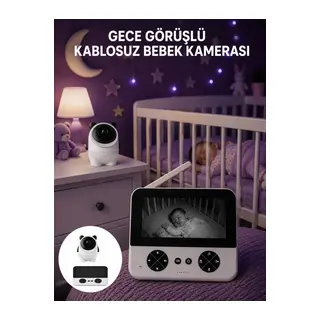 Kablosuz Bebek Kamera Sistemi Ninni ve Alarm Özellikli Yeni Nesil