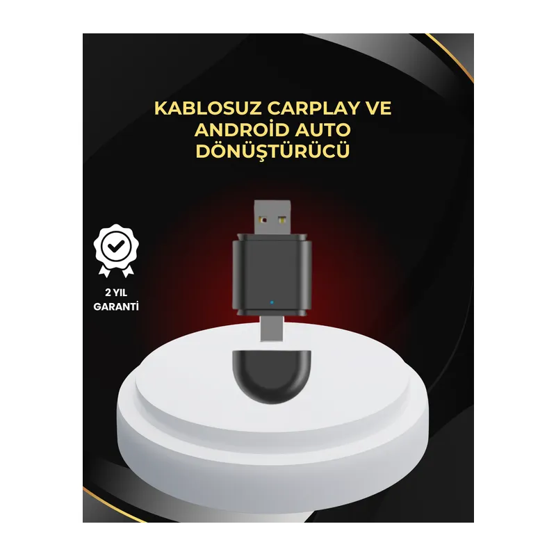 Kablosuz CarPlay ve Android Auto Dönüştürücü – USB-A & Type-C Girişli Akıllı Adaptör