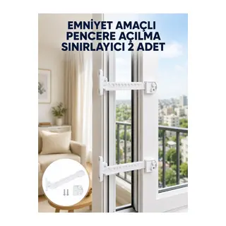 Emniyet Amaçlı Pencere Açılma Sınırlayıcı Aparat 2 Adet Yeni Nesil