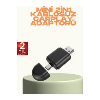 Kablosuz CarPlay ve Android Auto Adaptörü – USB-A & Type-C Girişli Akıllı Dönüştürücü