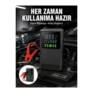 Taşınabilir Araç Akü Şarj Takviye Cihazı 150 PSI Dijital Kompresör Yeni Nesil