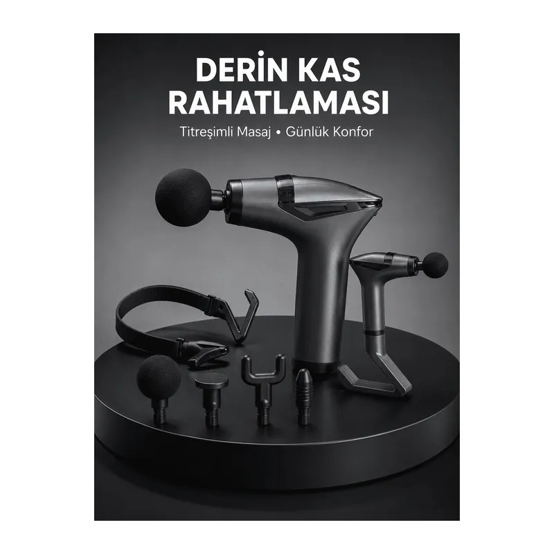 Taşınabilir 3in1 Masaj Aleti Şarjlı Titreşimli Esneme Bantlı Yeni Nesil