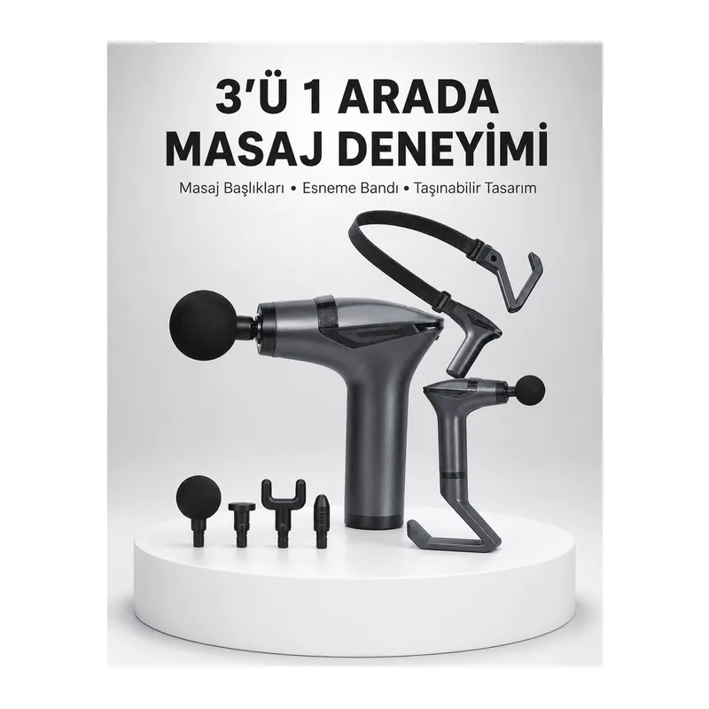 Titreşimli Şarjlı Masaj Aleti 3in1 Fonksiyonel Çok Amaçlı Model Yeni Nesil