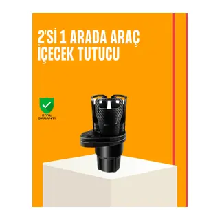 Oto Bardak Tutucu 360° Döner Çift Bölmeli Karbon Fiber Tasarım