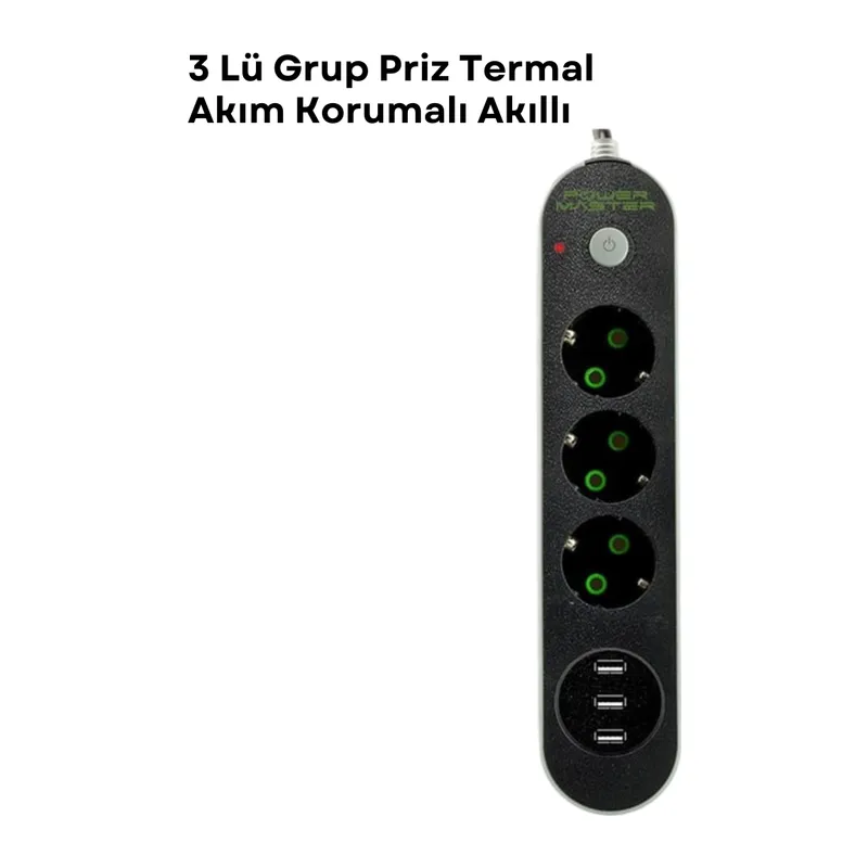 3 USB Portlu Üçlü Priz CXE103