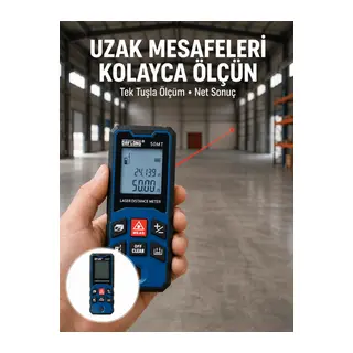 Profesyonel Lazer Metre Hassas Ölçüm ve Dijital Ekran Yeni Nesil