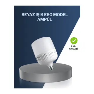 Uzun Ömürlü Şarjlı LED Ampul 30 Watt Güçlü Aydınlatma