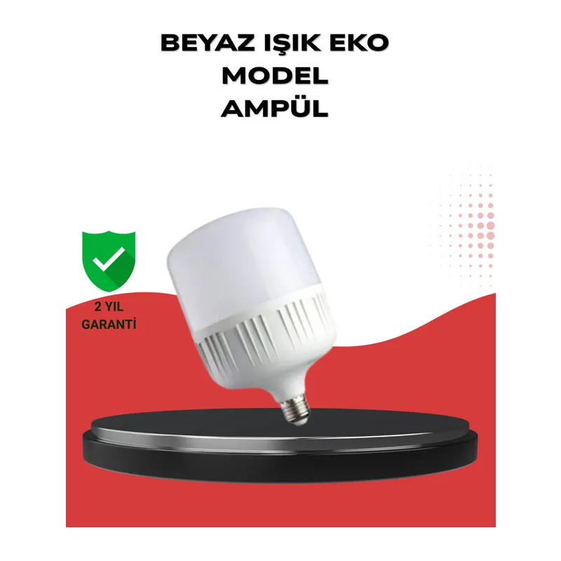 Enerji Tasarruflu Şarjlı LED Ampul 30W Beyaz Işık