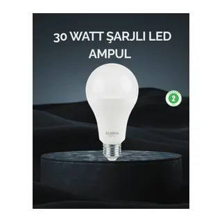 Şarjlı LED Ampul 30 Watt Soğuk Beyaz