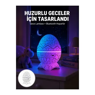 Bluetooth Hoparlör Özellikli 7 Renkli Gece Aydınlatması Yeni Nesil