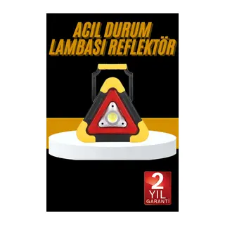 Reflektör Işıklı Ikaz Lambası Şarjlı Çok Fonksiyonlu Işıklı Üçgen Reflektör