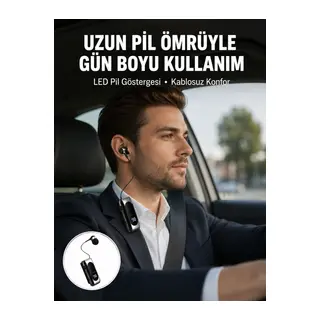 Bluetooth 5.2 Klipsli Kablosuz Kulaklık – Dijital Ekran & Titreşimli Uyarı Yeni Nesil