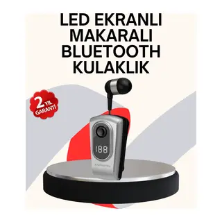 Profesyonel Bluetooth Kulaklık – Klipsli, Titreşimli, Dijital Göstergeli