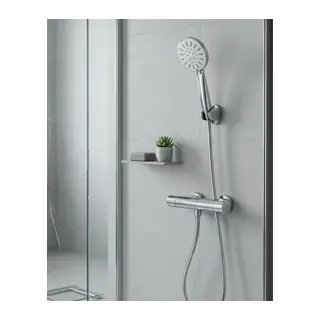 Çok Fonksiyonlu 4 Modlu El Duşu Başlığı Krem Duş Seti Spiral Hortumlu