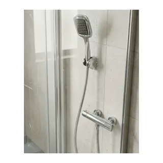 Siyah Duş Başlığı Seti Spiral Hortumlu El Duşu ve Duvar Askısı Banyo Seti