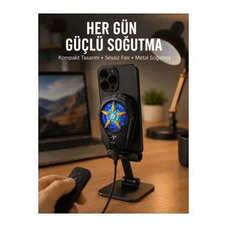 Cep Telefonu Radyatörü – Type-C, 2 Vitesli, Sessiz Soğutma Fanı Yeni Nesil