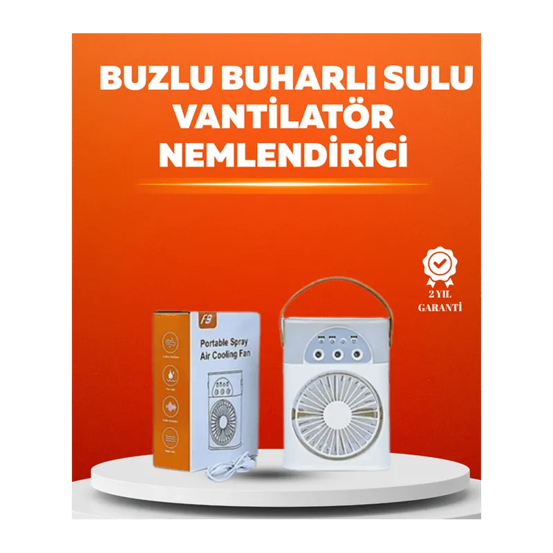 Mini USB Klima Fan | 3 Kademeli Spreyli Hava Soğutucu, Taşınabilir