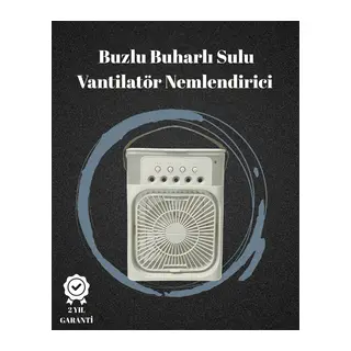 USB Bağlantılı 3'ü 1 Arada Nemlendirici Mini Klima Fan | 7 Renk Işıklı