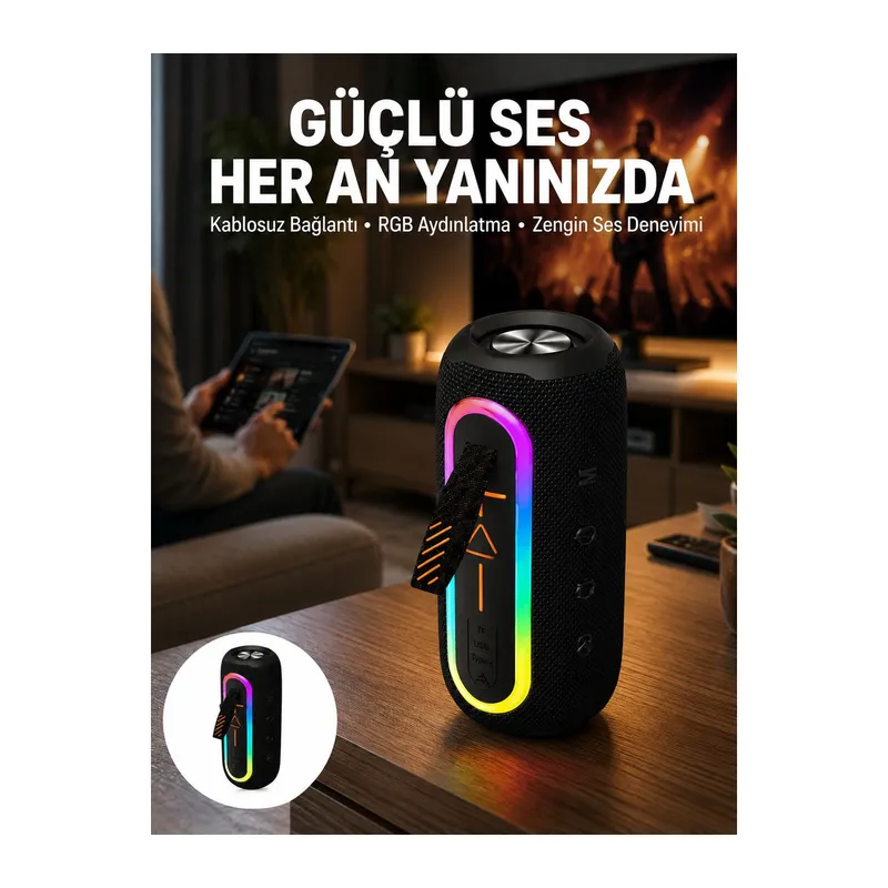 Bluetooth Hoparlör Uzun Pil Ömrü Taşınabilir Yüksek Ses Kaliteli Yeni Nesil
