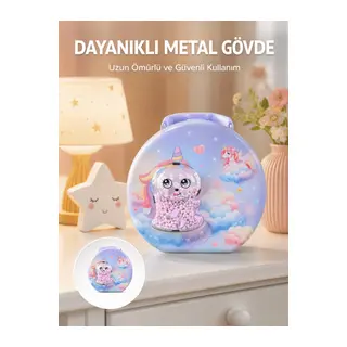 Şifreli Çocuk Para Kasası Metal Gövdeli Güvenli Kutu