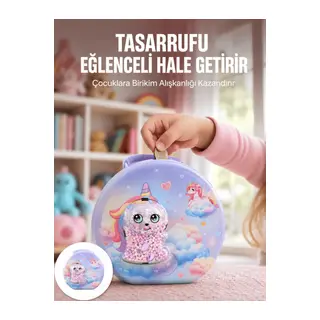 Eğitici Şifreli Çocuk Para Kasası Dayanıklı Metal