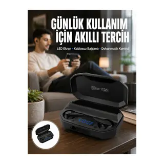 Kulak İçi Bluetooth Kulaklık Rgb Işıklı Çift Mikrofonlu iOS/Android Uyumlu BT 5.2 Yeni Nesil