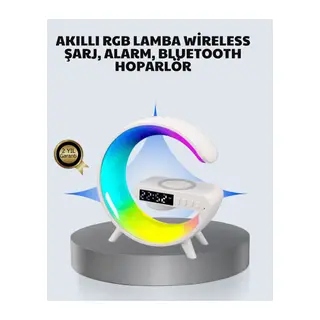 Başucu İçin Tasarlanmış Kablosuz Şarjlı Gece Lambası ve Bluetooth Ses Sistemi