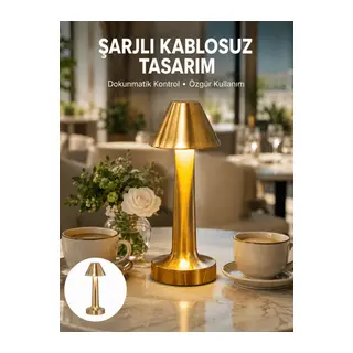 Şarjlı Masa Lambası 3 Işık Modu Kademesiz Karartma Metal Gövde Yeni Nesil