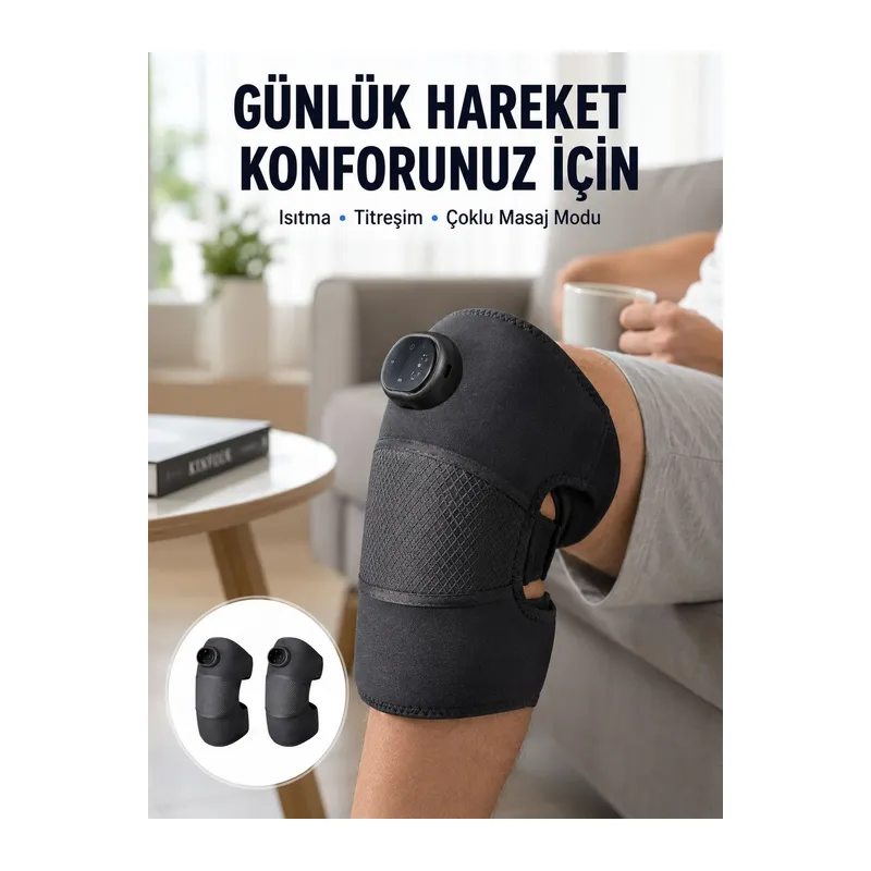 3 Seviyeli Titreşimli Isıtmalı Diz Bakım Masaj Cihazı Yeni Nesil