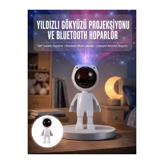 Gün Batımı Lambası Işık Arka Plan Projektör Sevimli Astronot Enerji Tasarruflu Yeni Nesil