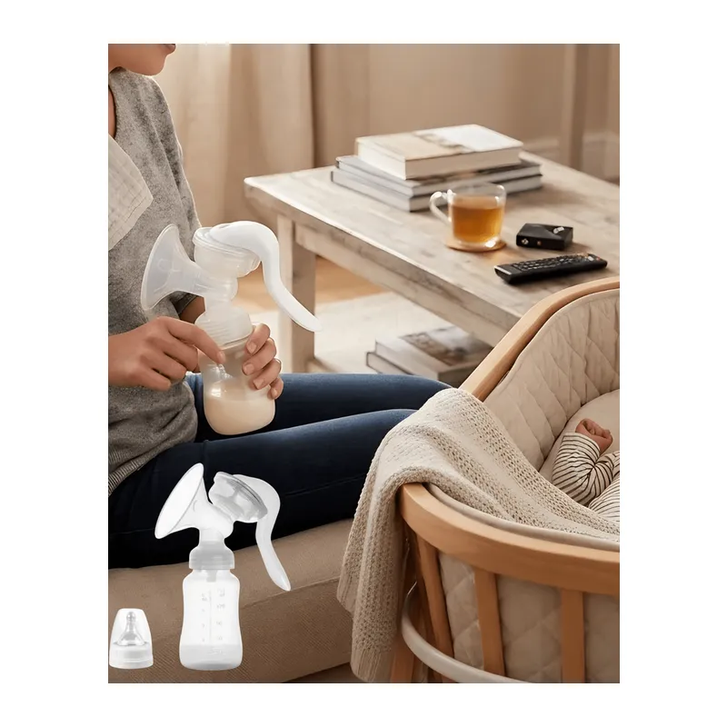 Taşınabilir Manuel Göğüs Pompası Ayarlanabilir Vakumlu 180 ML Şişeli
