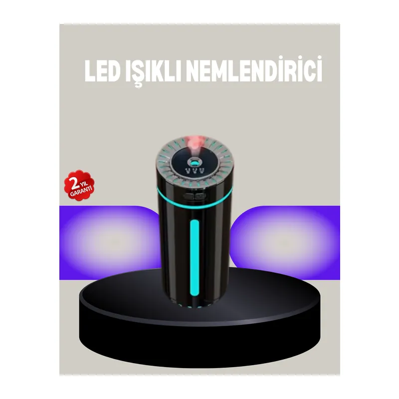 Aromaterapi Özellikli Ultrasonik Hava Nemlendirici LED Atmosfer Işığı