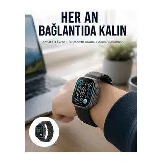 AMOLED Akıllı Saat 49mm Bluetooth Arama Spor ve Sağlık Yeni Nesil