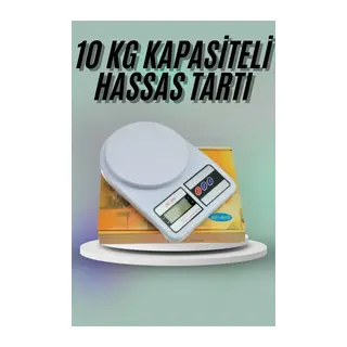 Mutfak Tartısı Dijital Göstergeli Hassas Tartı 10 Kg Kapasiteli