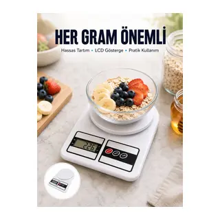 LCD Ekranlı Yüksek Hassasiyetli Dijital Mutfak Terazisi Yeni Nesil