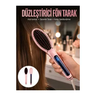 Saç Düzleştirici Tarak Dijital Göstergeli Seramik Kaplama Sıkı Dişli Yeni Nesil
