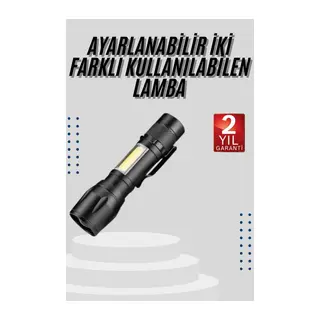 EL Feneri Uzun Menzilli Usb Şarj Edilebilir Kamp Lambası