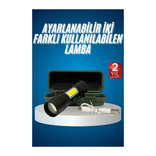 Led Lamba El Feneri Küçük Taşınabilir USB Şarjlı Acil Durum Lambası