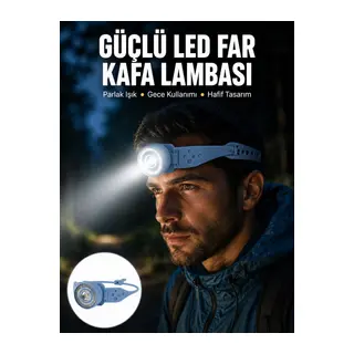 LED Kafa Lambası Kamp Yürüyüş ve Gece Kullanımı İçin Yeni Nesil