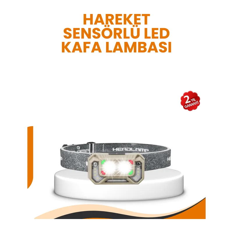 Uzun Menzilli Sensörlü LED Kafa Lambası Kamp ve Yürüyüş