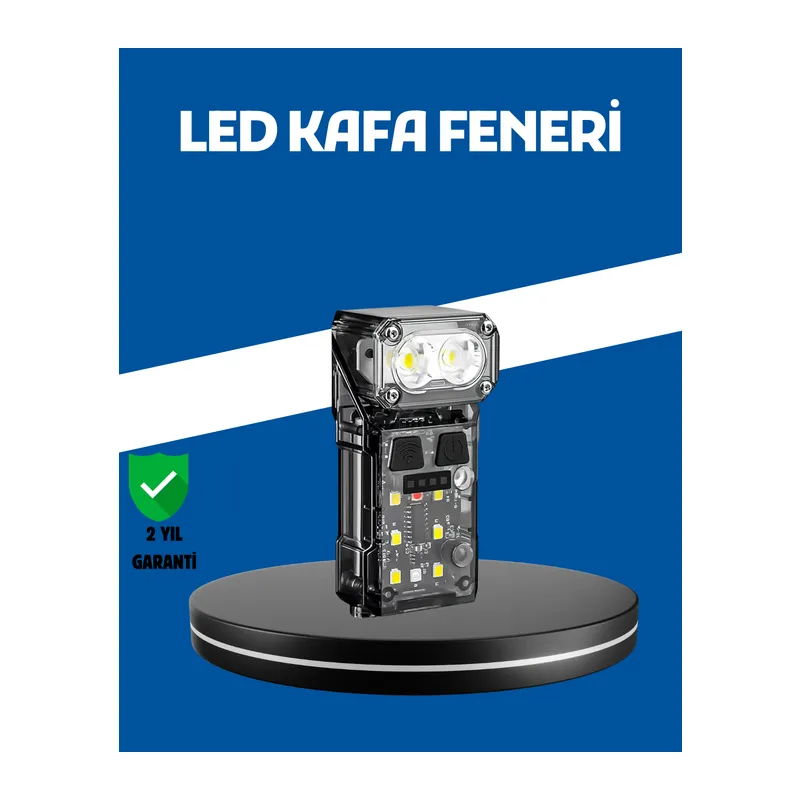 Şarjlı LED Kafa Lambası Manyetik Klipsli El Sensörlü Çok Fonksiyonlu