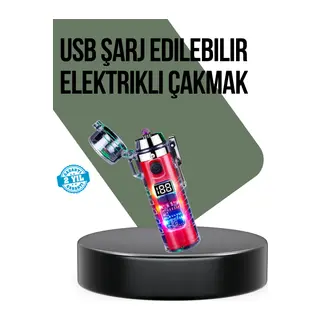 Güç Göstergeli Şarjlı Fenerli USB Elektrikli Çakmak
