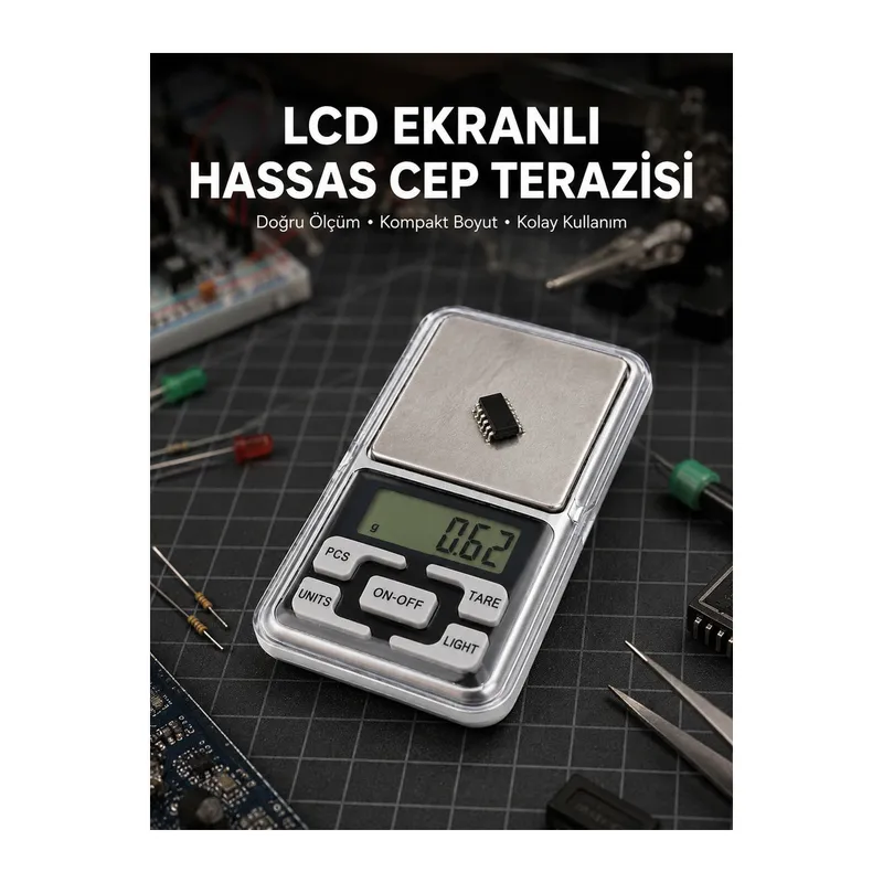 Kapaklı Dijital Cep Terazisi Hassasiyet 300 Gr